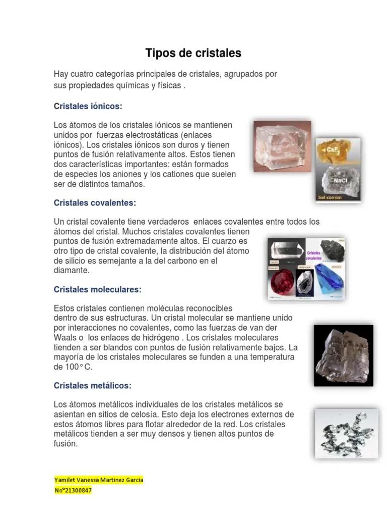 propiedades de los cristales quimica - Cómo se clasifican los cristales de acuerdo a sus propiedades