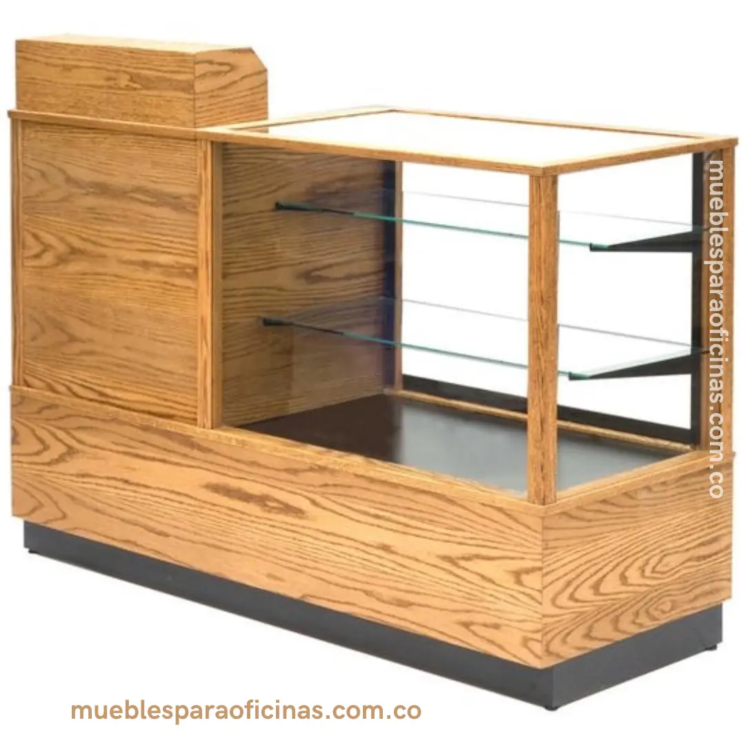 mostrador madera vidrio vitrinas de madera - Qué es mueble mostrador